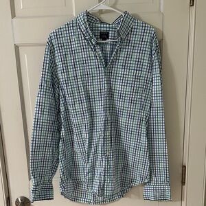 J. Crew Factory Men's Checkered Shirt in Blue and Green